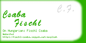csaba fischl business card